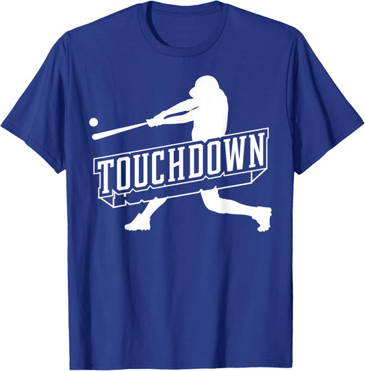 Funny Joke Baseball Touchdown Joke Gift Design T-Shirt - T-Shirt | Royal