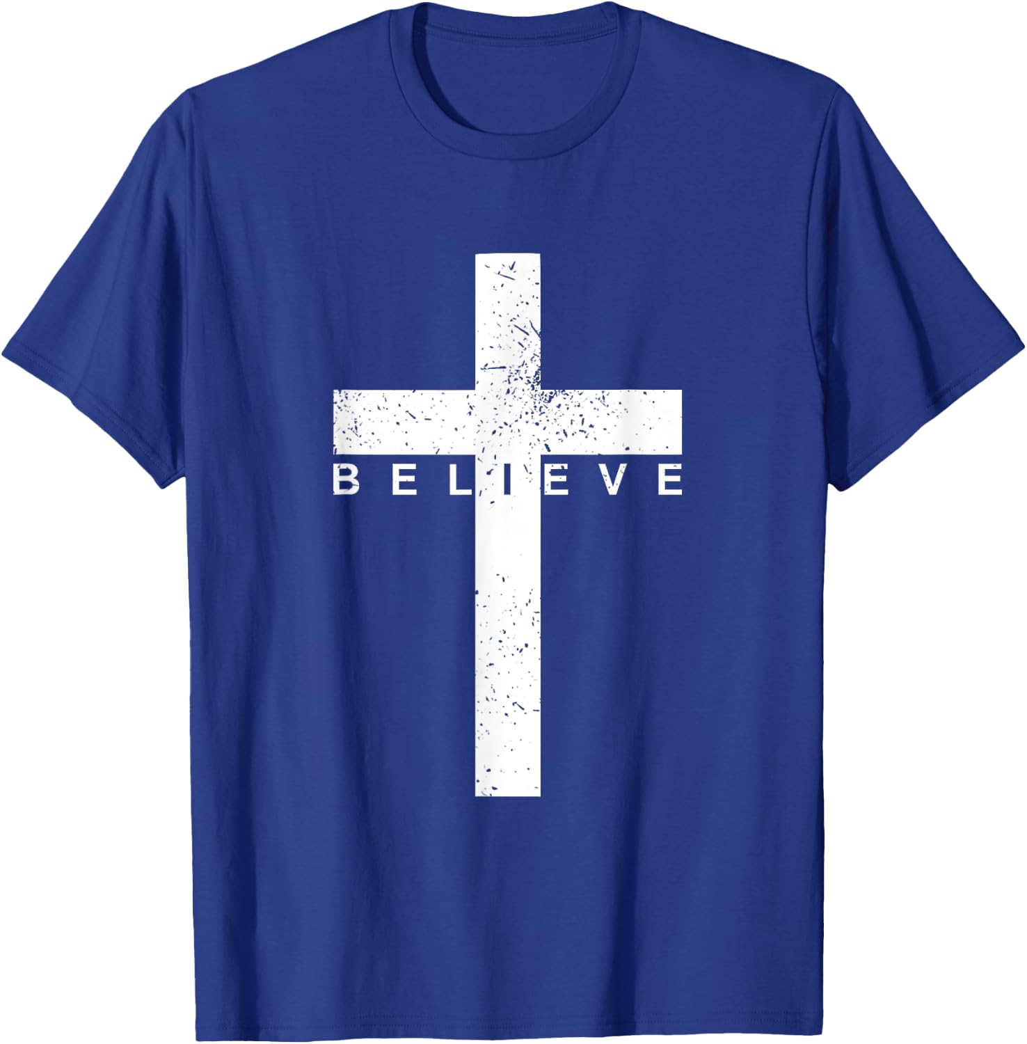 Believe Christian Cross - Religious Christian Men and Women T-Shirt - T-Shirt | Royal
