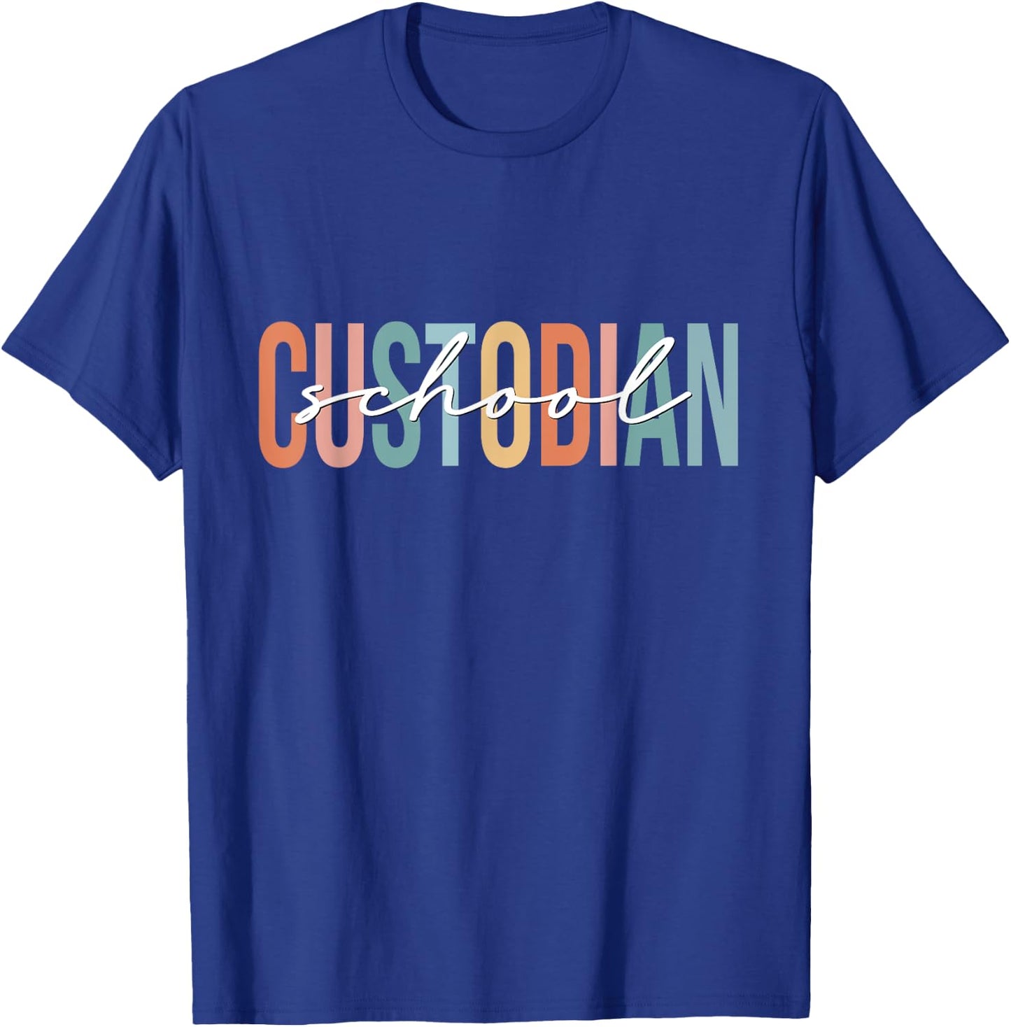 Boho Retro Vintage School Custodian Back To School T-Shirt - T-Shirt | Royal