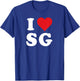 I Love SG Initials I Heart S.G. First Last Name S G T-Shirt - T-Shirt | Royal
