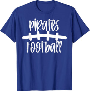 Pirates Football School Spirit Team Mascot Game Night T-Shirt - T-Shirt | Royal
