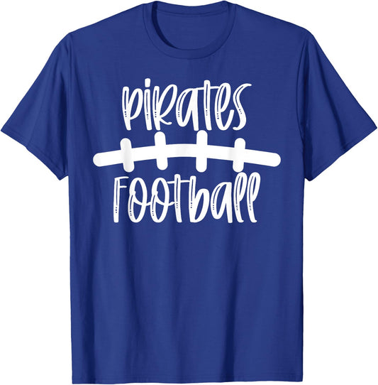 Pirates Football School Spirit Team Mascot Game Night T-Shirt - T-Shirt | Royal