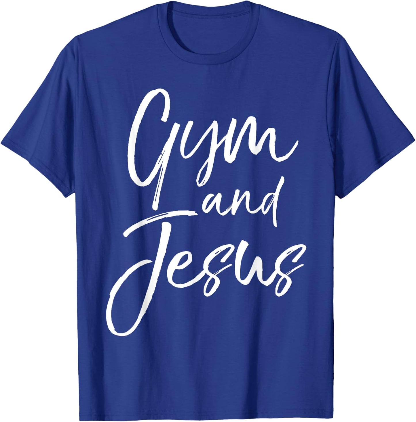 Cute Christian Workout Gift Funny Gym and Jesus T-Shirt - T-Shirt | Royal