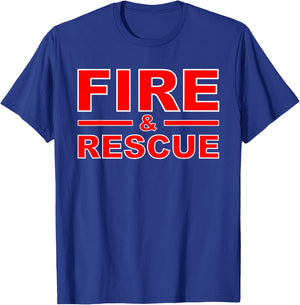 Fire Rescue Fire Fighter Fireman Kids Youth Adult Boys Girls T-Shirt - T-Shirt | Royal