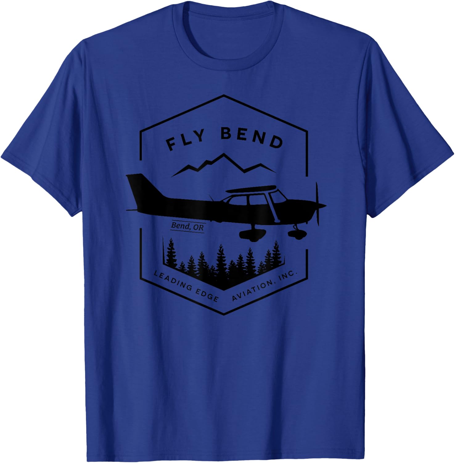 Leading Edge Aviation Airplane Black Logo T-Shirt - T-Shirt | Royal