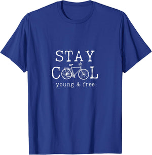 Stay Cool Bicycle Cycling E-Bike Biker Wheel Bike T-Shirt - T-Shirt | Royal