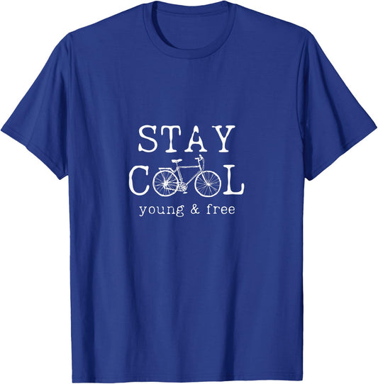 Stay Cool Bicycle Cycling E-Bike Biker Wheel Bike T-Shirt - T-Shirt | Royal