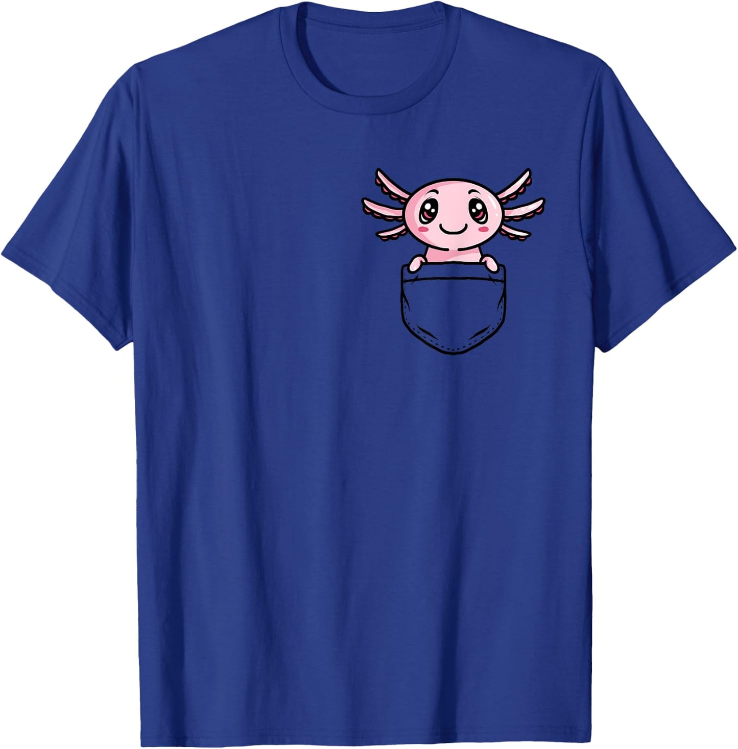 Kawaii Axolotl in Pocket Amphibian Animal Axolotl Lover T-Shirt - T-Shirt | Royal