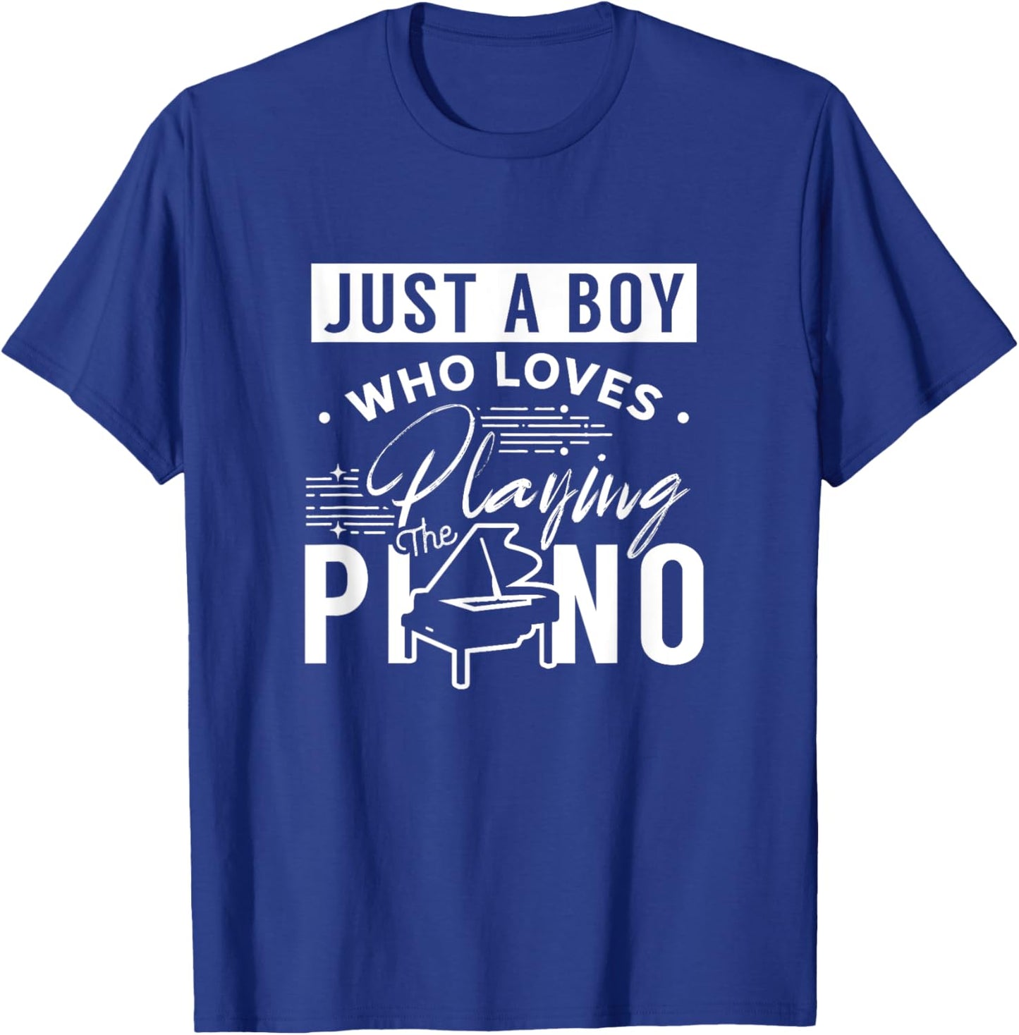 A Boy Who Loves Playing The Piano Pianist Musician Pianos T-Shirt - T-Shirt | Royal