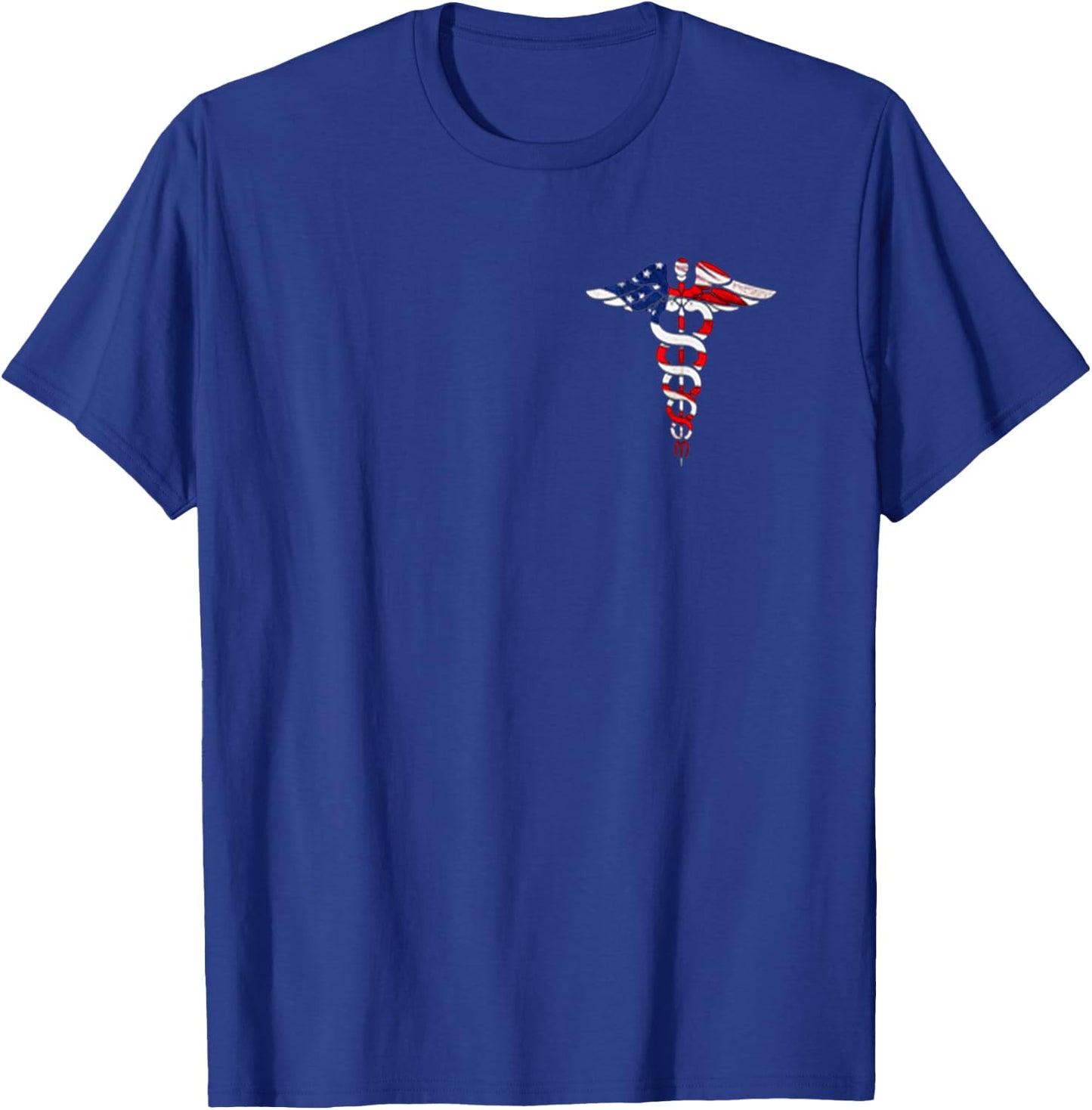 Funny Shirt Nurse Caduceus American flag Hot Trend T-Shirt - T-Shirt | Royal