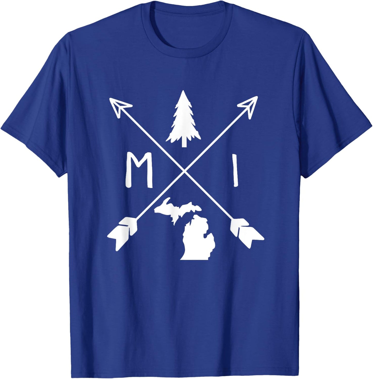 Michigan Up North Home State Midwest Vintage Retro T-Shirt - T-Shirt | Royal