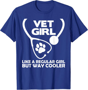 Funny Veterinary Technician Women Girls Female Vet Assistant T-Shirt - T-Shirt | Royal
