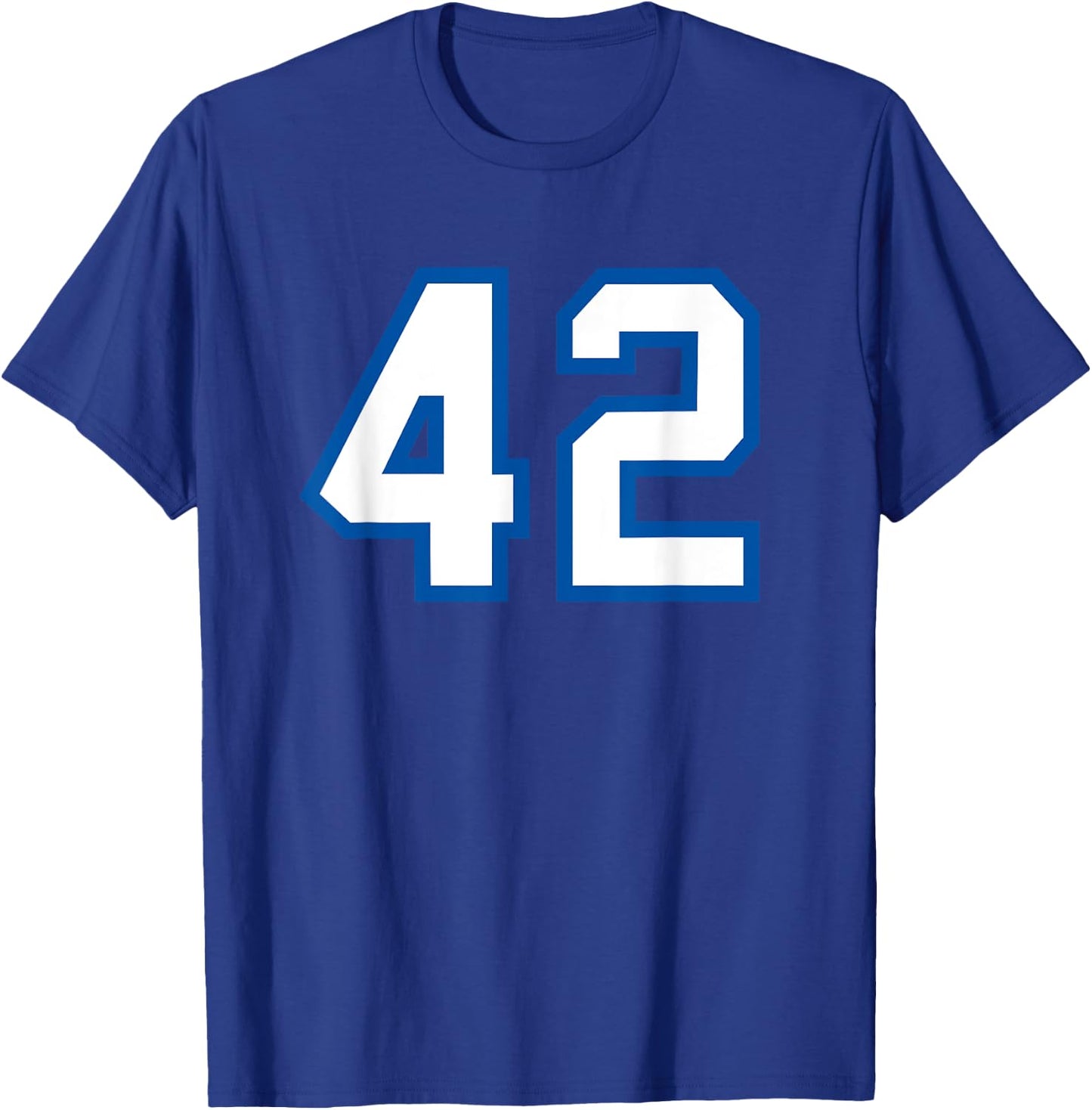 Number #42 Sport White Blue Number T-Shirt - T-Shirt | Royal