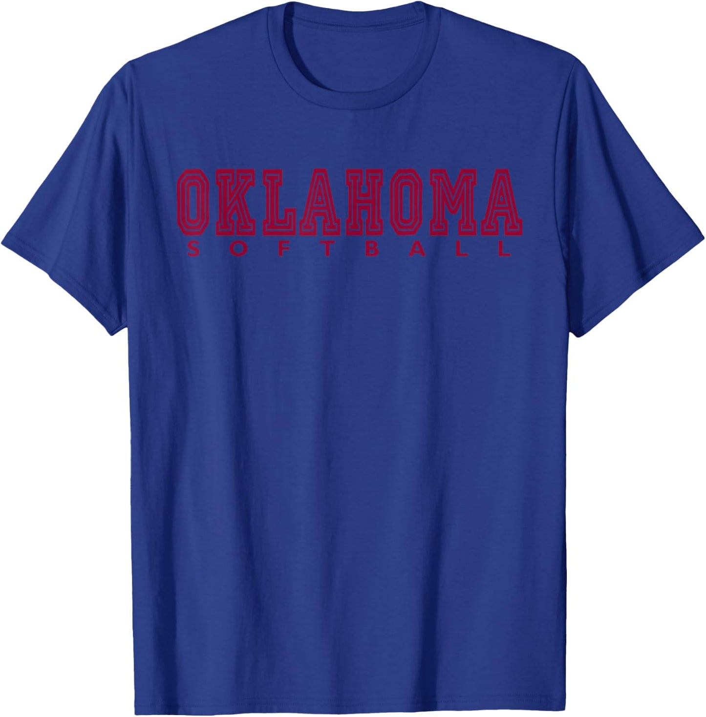 The OK Collection Oklahoma Softball - -Adult, Black, Small, Short Sleeve, Classic Fit, Cotton Blend, Graphic Design, Custom Fabric T-Shirt - T-Shirt | Royal