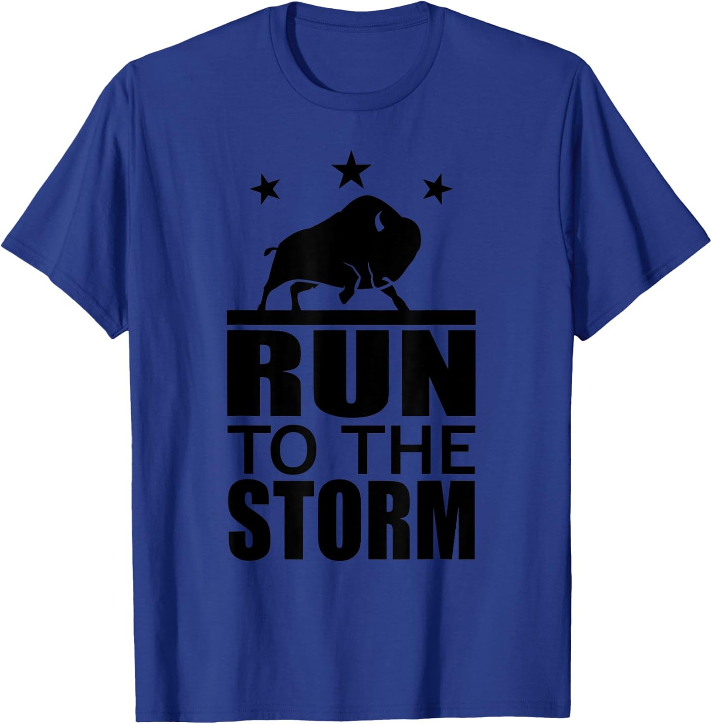 Run To The Storm - Bison American Fitness Sports Motivation T-Shirt - T-Shirt | Royal