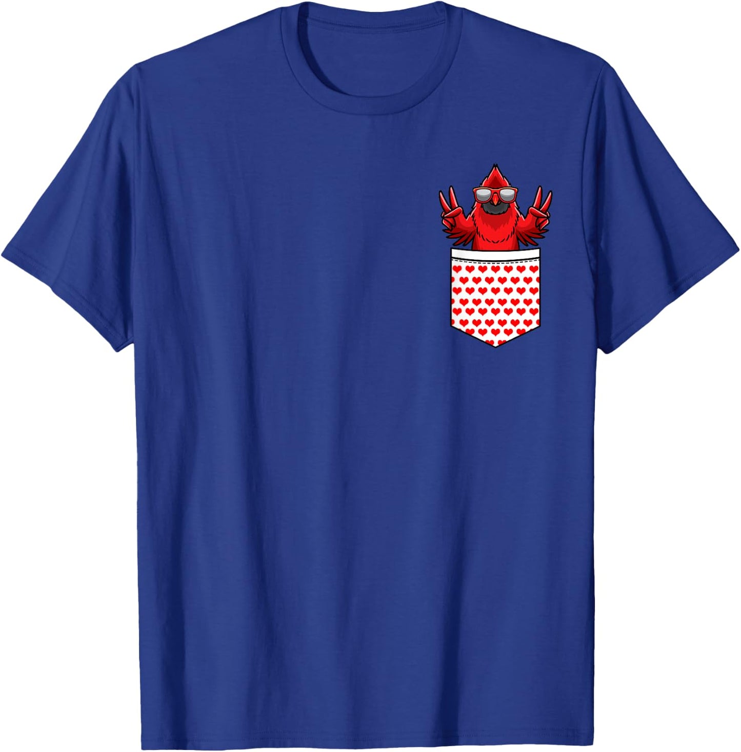 Northern Cardinal Bird Red Cardinal In Pocket T-Shirt - T-Shirt | Royal