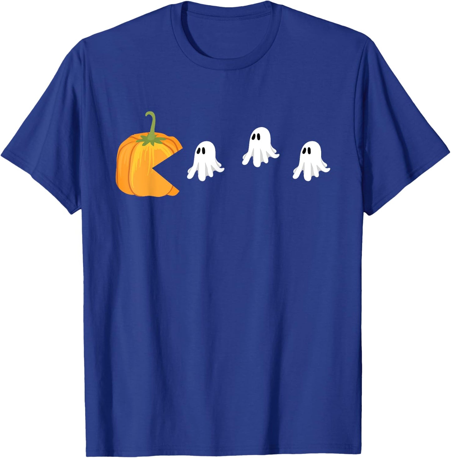 Pumpkin Eat Ghost Video Game Funny Gaming Halloween Gifts T-Shirt - T-Shirt | Royal