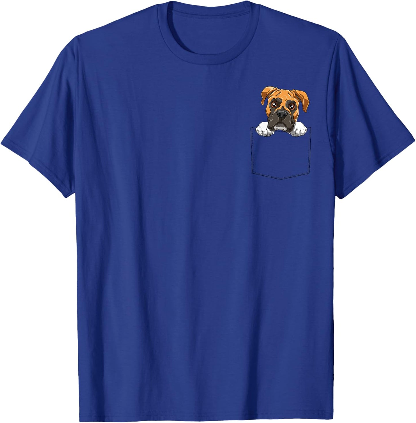 Boxer Dog Pocket Boxer Dog In Pocket Boxer Peeking T-Shirt - T-Shirt | Royal