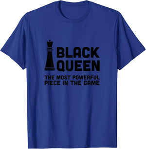 Black Queen African American Powerful Chessplayer Woman T-Shirt - T-Shirt | Royal