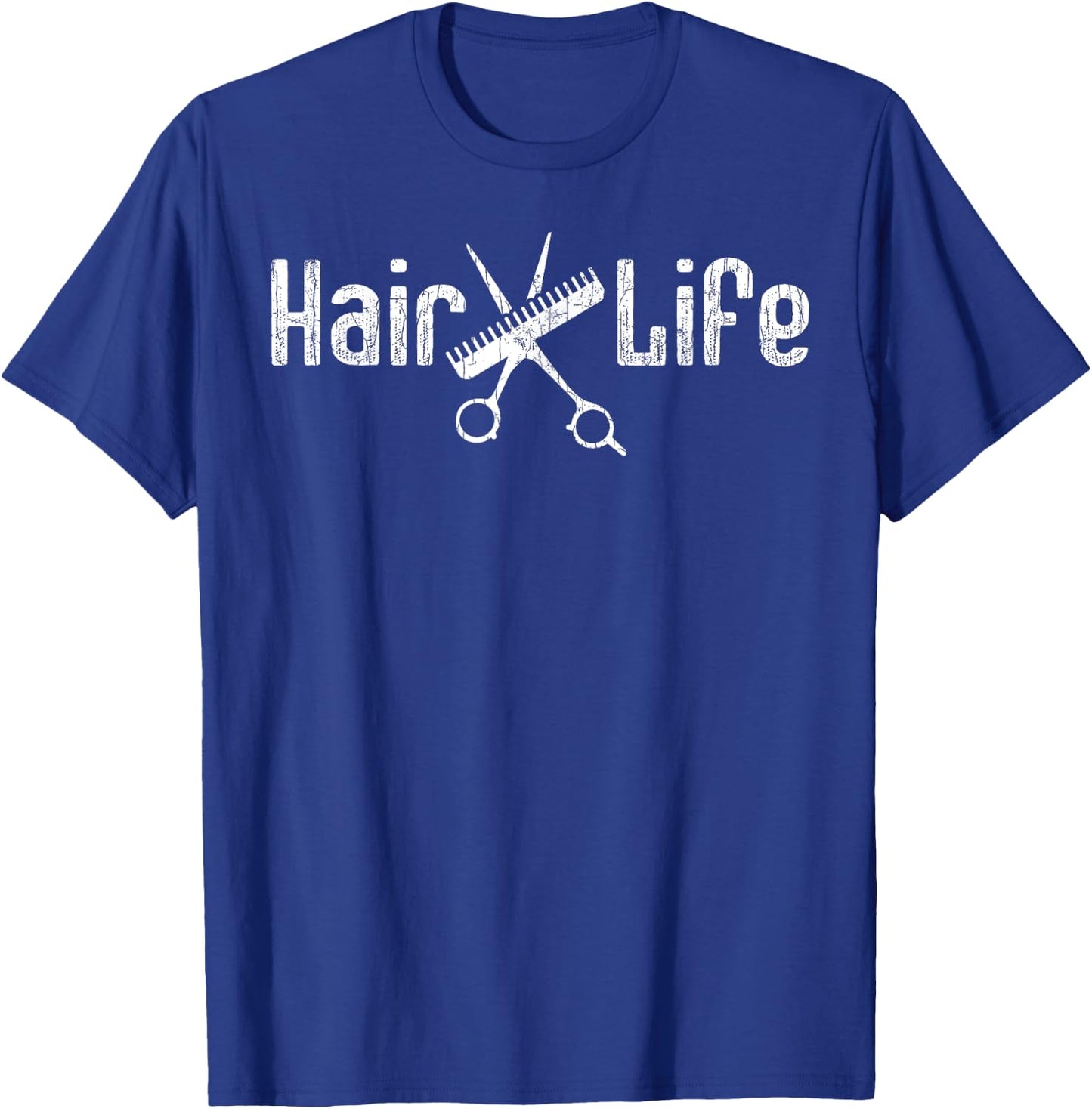 Hair Life Funny Hairdresser Hairstylist Barber Graphic T-Shirt - T-Shirt | Royal