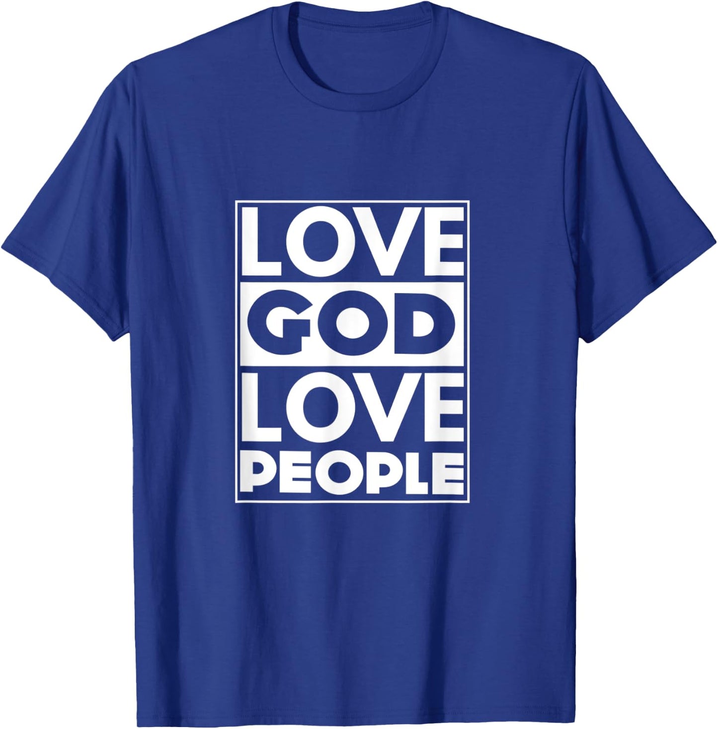 Love God Love People - Christian God Faith Hope - Squared T-Shirt - T-Shirt | Royal
