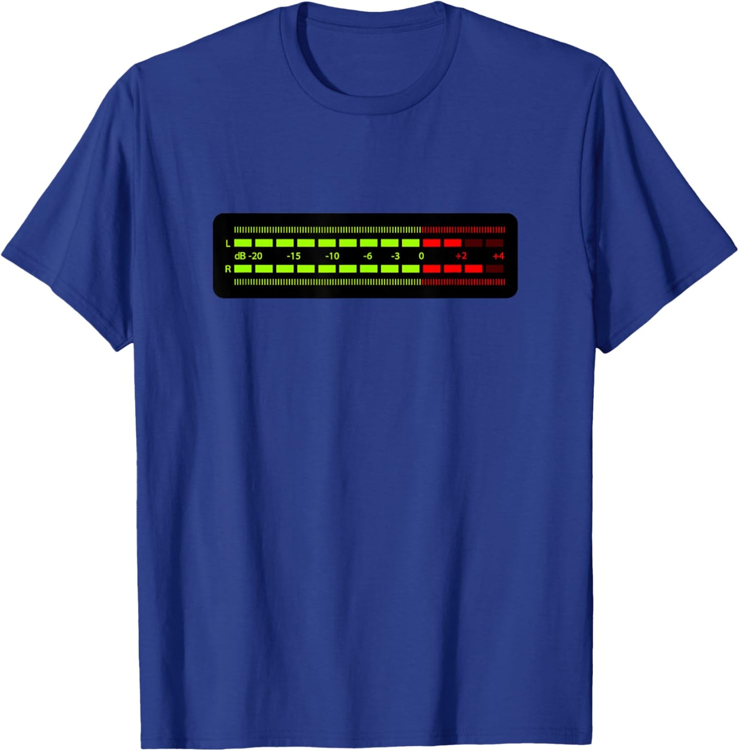 Retro VU Meter Sound Engineer Hi-Fi Stereo Music Lover T-Shirt - T-Shirt | Royal