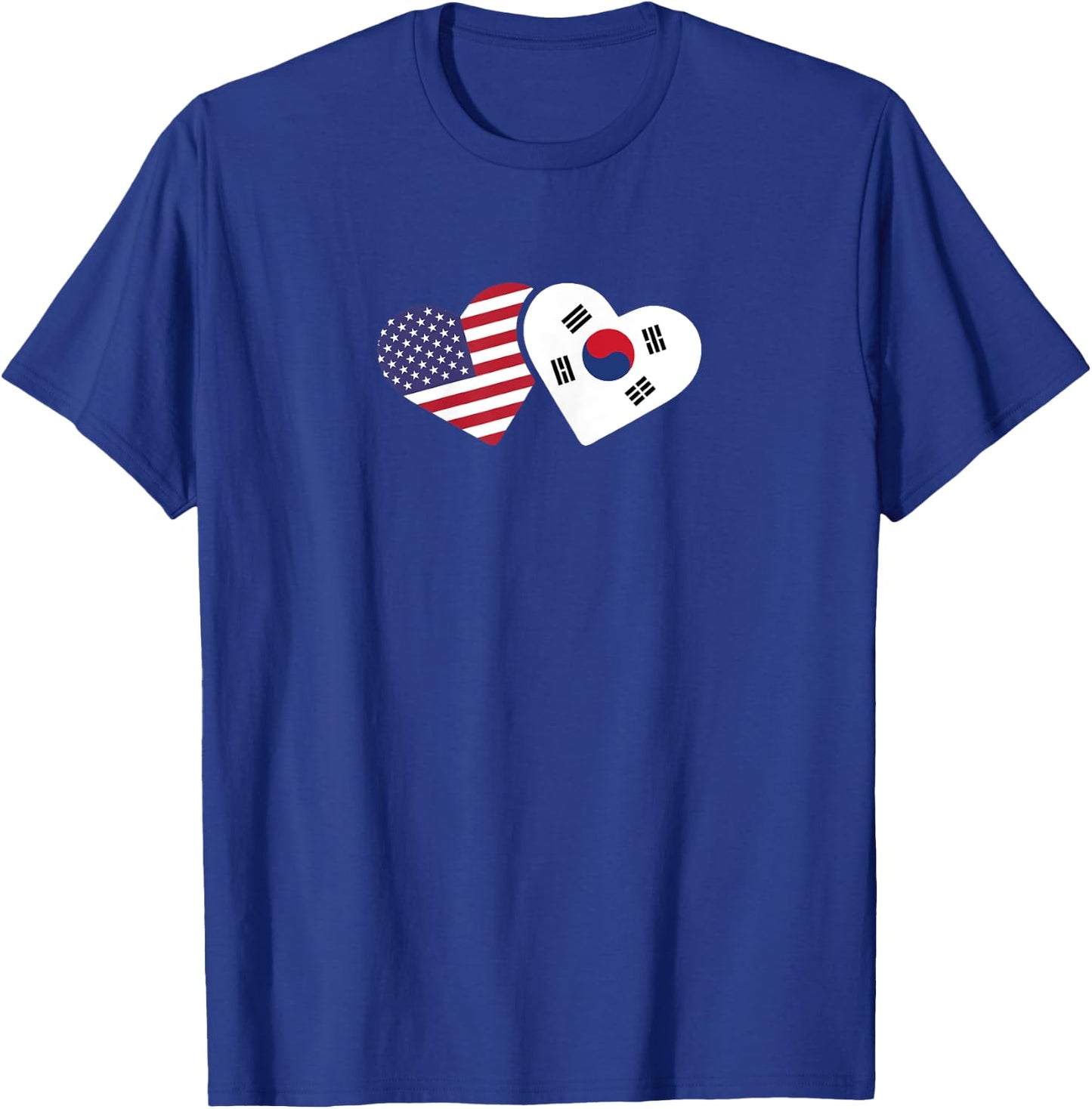 South Korea USA Flag Shirt Heart Korean American Love Gift Women T-Shirt - T-Shirt | Royal