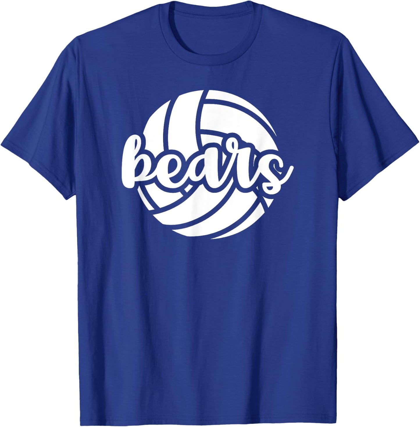 Bears Volleyball Team Mascot School Spirit Game Day T-Shirt - T-Shirt | Royal