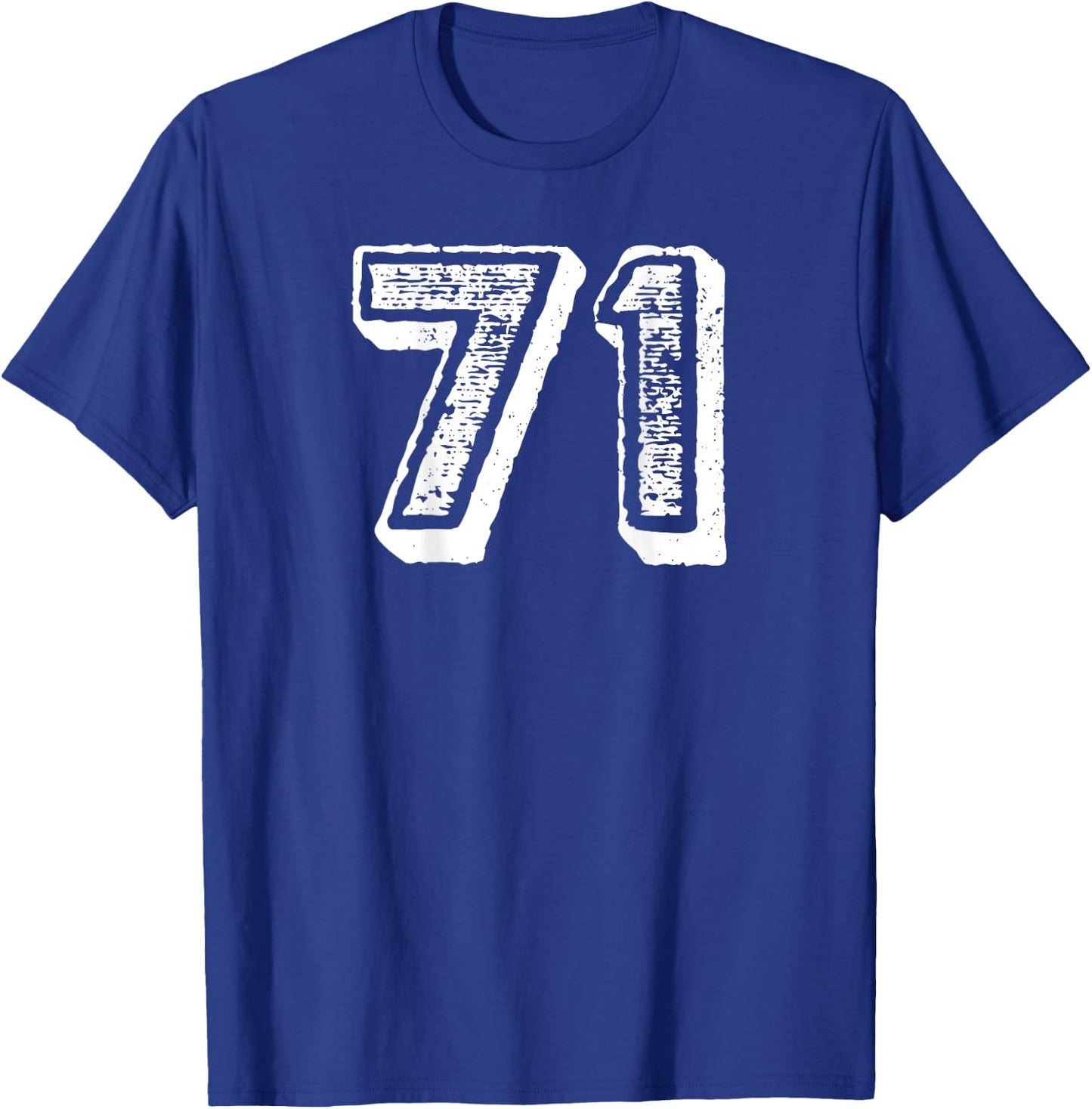 Number 71 Sports Jersey Player #71 Fan BACK PRINT Vintage T-Shirt - T-Shirt | Royal