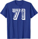Number 71 Sports Jersey Player #71 Fan BACK PRINT Vintage T-Shirt - T-Shirt | Royal