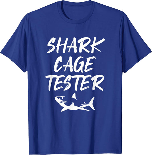 Shark Cage Tester Funny Amputee Joke Handicapped T-Shirt - T-Shirt | Royal
