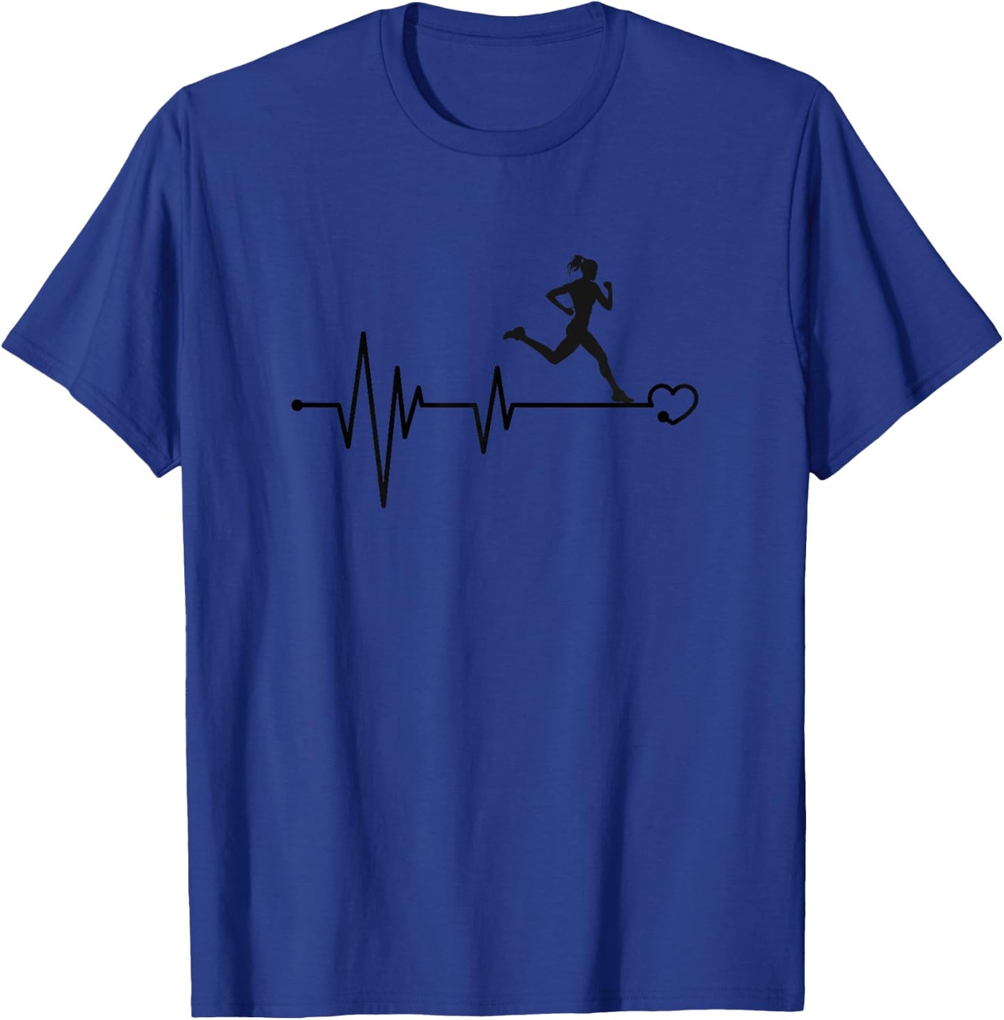 Funny Running & Jogging Heartbeat T-Shirt - T-Shirt | Royal