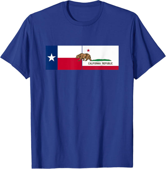 Moving To Texas - Leaving California Funny FLAG Designed T-Shirt - T-Shirt | Royal