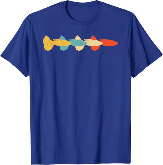 Guppy Vintage Retro Rainbow fish Pet Lover 60s 70s Gift T-Shirt - T-Shirt | Royal