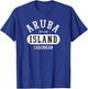 Retro Aruba Caribbean College Jersey Style Graphic Design T-Shirt - T-Shirt | Royal