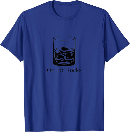 On The Rocks Glass Of Bourbon Whiskey Scotch Decanter Funny T-Shirt - T-Shirt | Royal