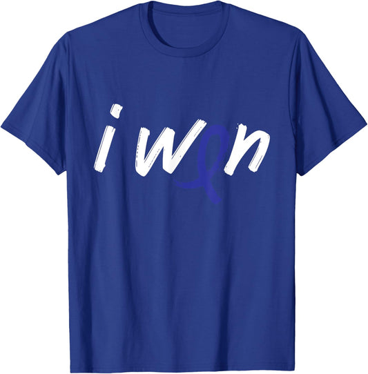 Cancer Warriors co Rectal Cancer Awareness I Won Fighter - Black, -Adults, Short Sleeve, , Cancer Awareness T-Shirt - T-Shirt | Royal