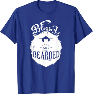 Blessed and Bearded - Jesus Praying Beard Hair Mustache T-Shirt - T-Shirt | Royal
