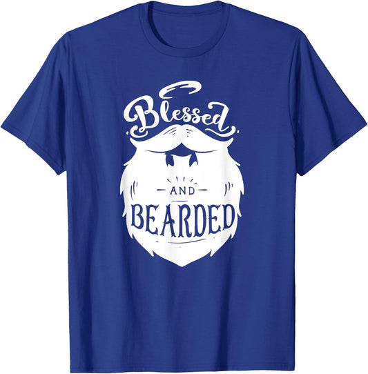 Blessed and Bearded - Jesus Praying Beard Hair Mustache T-Shirt - T-Shirt | Royal
