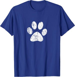 Dog Cat Paw Print Bulldogs Wildcats Huskies Tigers T Shirt T-Shirt - T-Shirt | Royal