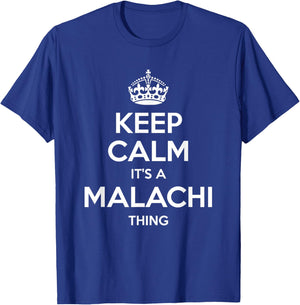 MALACHI Gift Name Keep Calm Funny Personalized Joke Men T-Shirt - T-Shirt | Royal