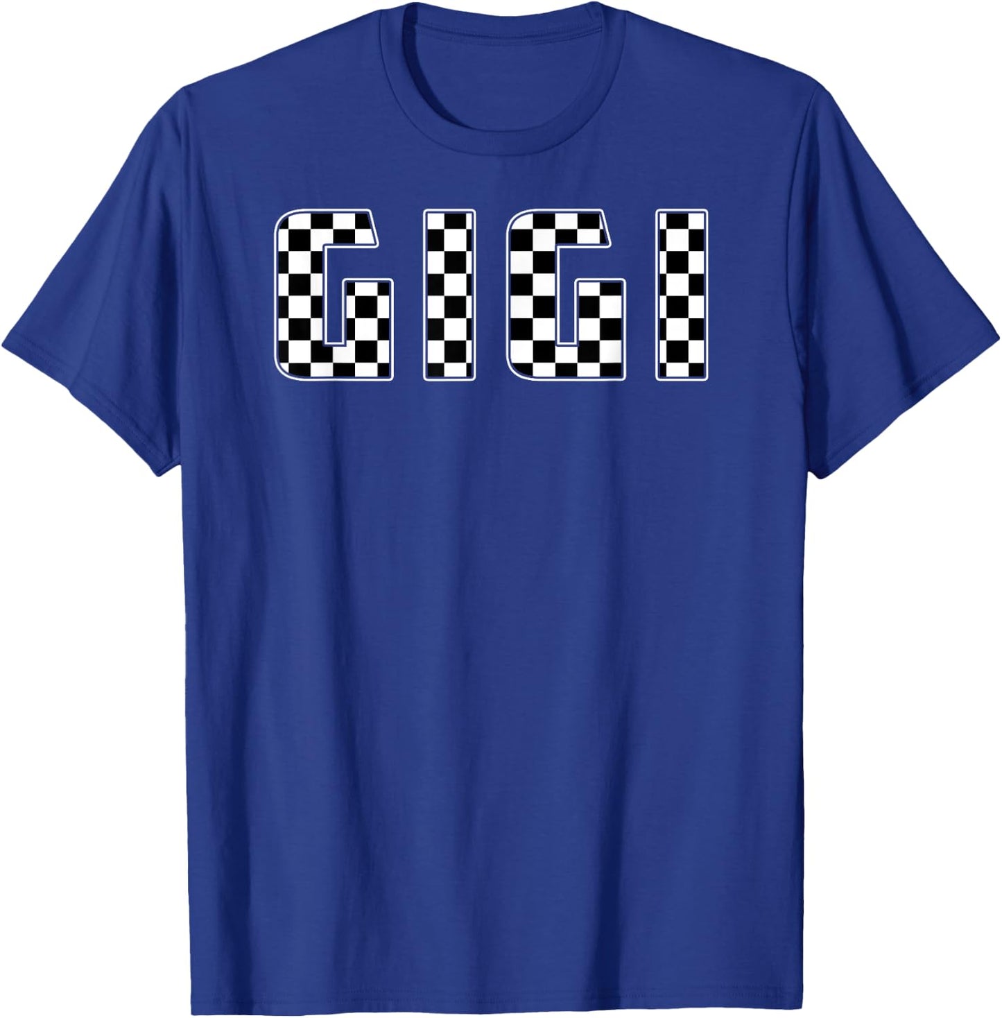 Gigi Racing Race Car Gigi Checkered Flag Pit Crew Bday T-Shirt - T-Shirt | Royal