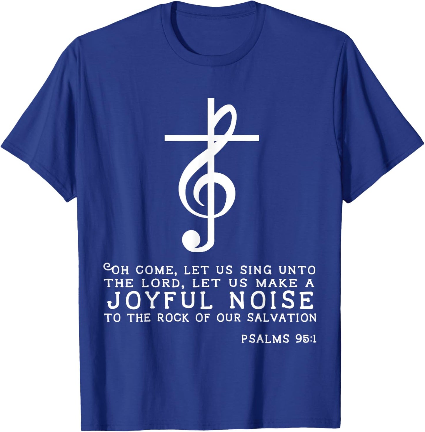 Christian Music Cross Treble Clef Musical Gift T-Shirt - T-Shirt | Royal