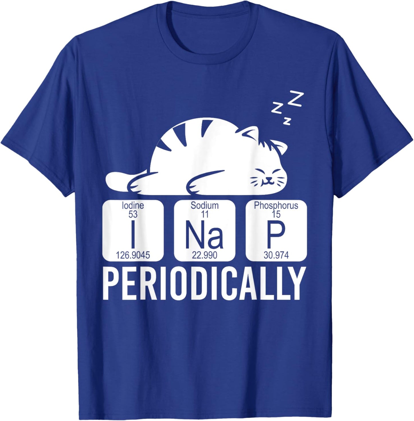 Cute Animal Periodic Table Funny Chemist Gift Cat Chemistry Men Women Girls Kids T-Shirt - T-Shirt | Royal