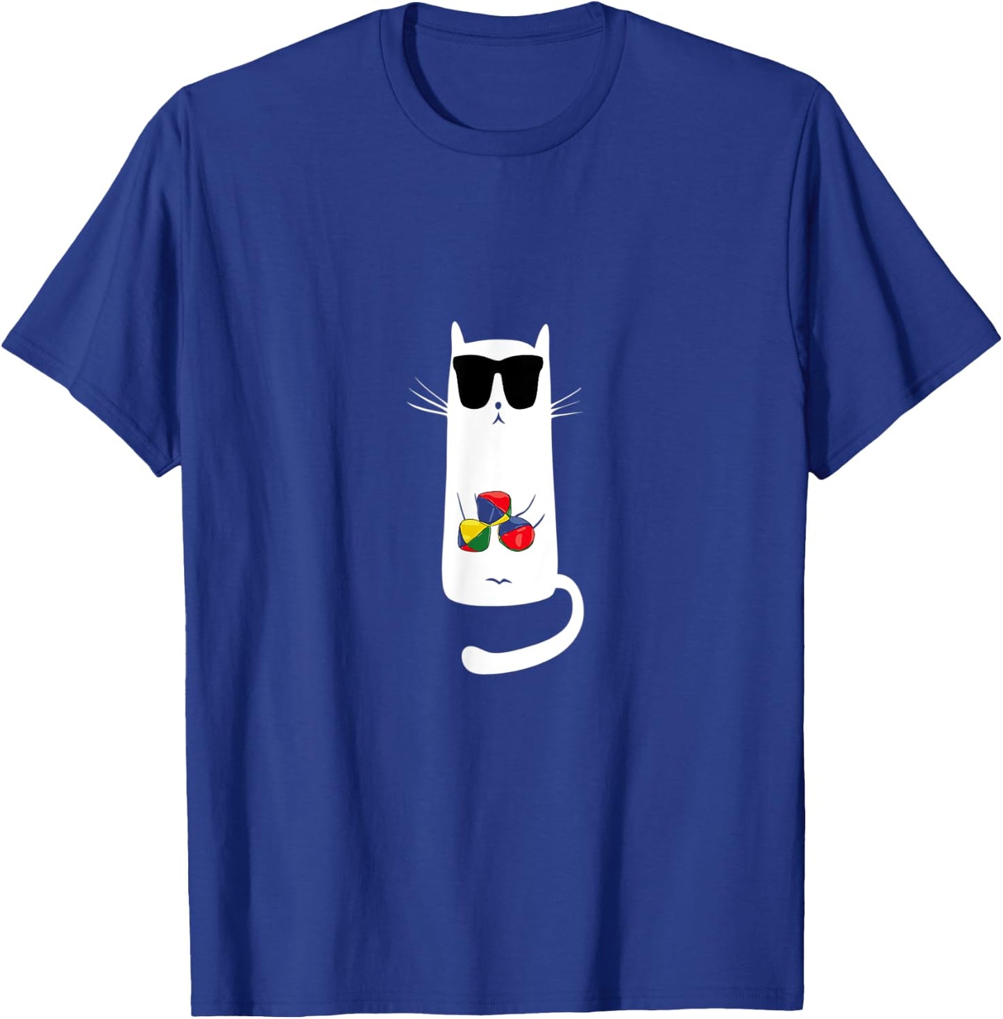 Funny Cat Wearing Sunglasses Juggling Women Kids T-Shirt - T-Shirt | Royal