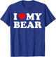 I Heart My Bear I love my Bears Cute Funny Pet Owner T-Shirt - T-Shirt | Royal