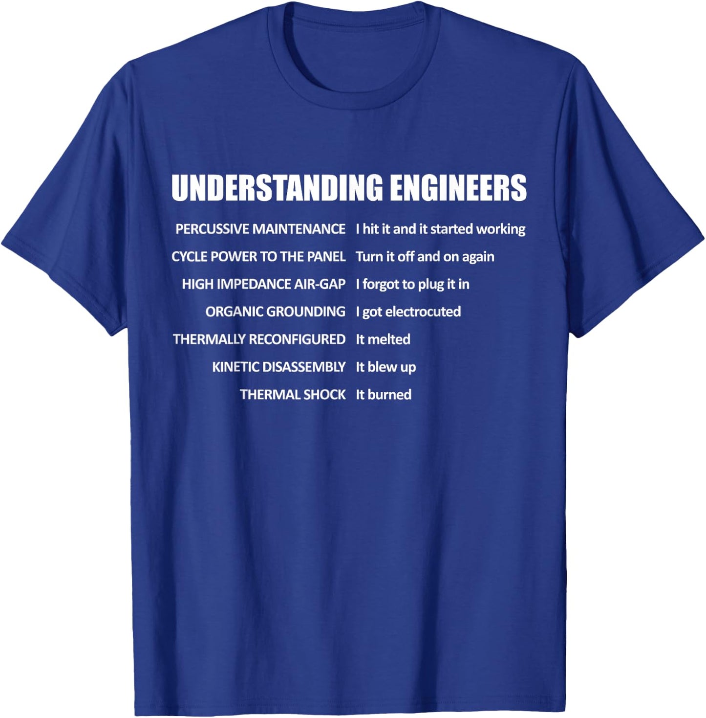 Understanding engineers percussive maintenance T-Shirt - T-Shirt | Royal