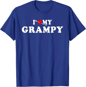 I Love My Grampy heart Wear for Granddaughter Grandson kids T-Shirt - T-Shirt | Royal