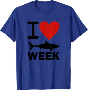 Week of Shark Heart Funny Sharks Shirt Great Discovery Time T-Shirt - T-Shirt | Royal