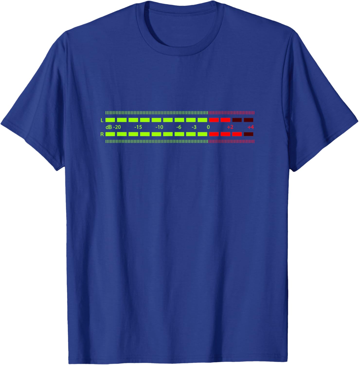 Retro VU Meter Sound Engineer Hi-Fi Stereo Music Lover T-Shirt - T-Shirt | Royal